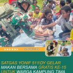 Satgas Yonif 511/DY Gelar Makan Bersama Gratis ke-15 untuk Warga Kampung Tima