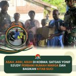 Asah, Asih, Asuh di Tanah Papua, Satgas Yonif 521/DY Perbaiki Pintu yang Rusak dan Berikan Bantuan Kitab Suci kepada Tokoh Agama di Kobakma, Mamberamo Tengah, Papua Pegunungan (18/06/2026).