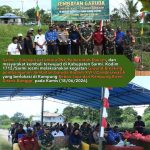 Sarmi – Kodim 1712/Sarmi melaksanakan kegiatan Ground Breaking pembangunan Jembatan Garuda Kodam XVII/Cenderawasih yang berlokasi di Kampung Bebon Jaya dan Kampung Kiren, Distrik Bonggo, Kabupaten Sarmi. Kegiatan tersebut dipimpin langsung oleh Dandim 1712/Sarmi, Patria Setia Bakti, dan dihadiri oleh Wakil Bupati Kabupaten Sarmi, Hj. Jumriati, SH unsur Forkopimda, para kepala kampung, tokoh adat, tokoh agama, tokoh pemuda, serta masyarakat Distrik Bonggo.