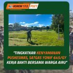 Bakti Sosial dengan masyarakat Pos Muara Nawa Satgas Pamtas RI-PNG Kewilayahan Yonif 645/Gardatama Yudha Bersama Warga Kampung Muara Nawa Dan Distrik Airu‎Selasa, 7 Juli 2026