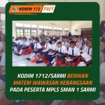 Sarmi – Dalam upaya membentuk karakter generasi muda yang berjiwa nasionalis dan cinta tanah air, Kodim 1712/Sarmi memberikan materi Wawasan Kebangsaan (Wasbang) kepada para peserta Masa Pengenalan Lingkungan Sekolah (MPLS) di SMA Negeri 1 Sarmi,Jumat (10/7/2026).